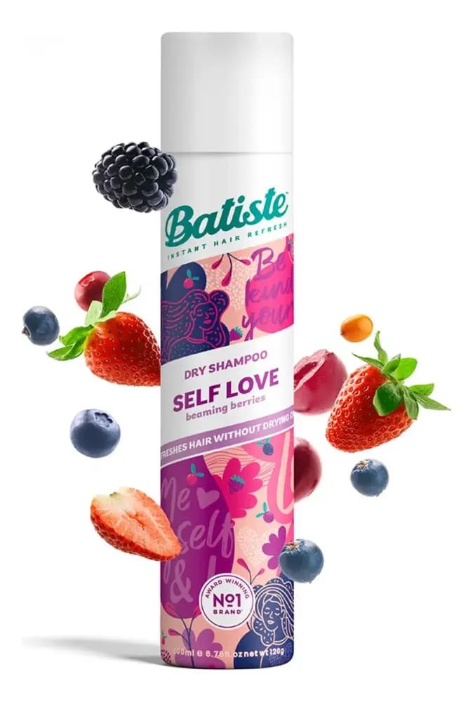 Batiste Shampoo en Seco Self Love con Frutos Rojos 200 ml. Refresca el Pelo Sin Usar Agua, Absorbe el Exceso de Grasa, Brinda Volumen y Textura, Neutraliza Olores. Ahorra Tiempo y Agua. Número 1