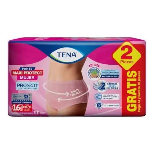 TENA Pants Mujer Talla M, Ropa interior desechable, 14 piezas