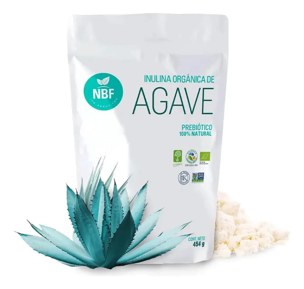 Nbf Inulina De Agave Organico En Polvo 454gr Prebiotico De Fibra Sin Gluten Apoyo Digestivo