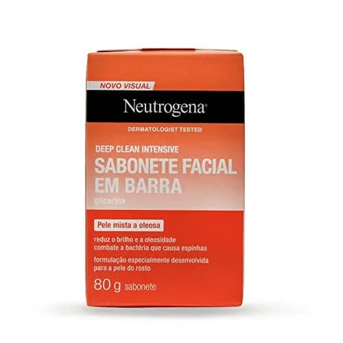 Neutrogena Jabón Facial En Barra Deep Clean Intensive Glicerina 80 g, 1 item