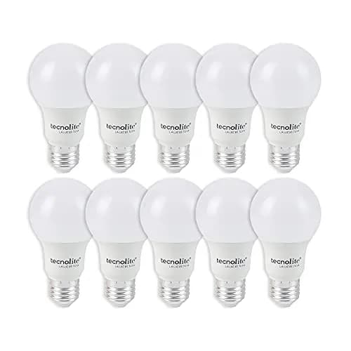 Tecnolite - Paquete de 10 Focos LED A19 8.5 Watts