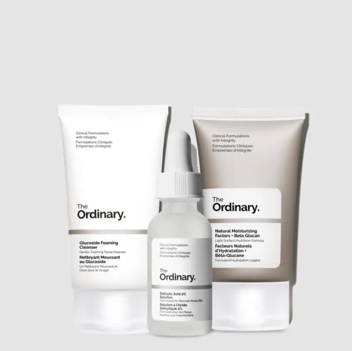 The Ordinary Clear Set, Kit de Skincare para Piel propensa a brotes — Régimen de 3 pasos que