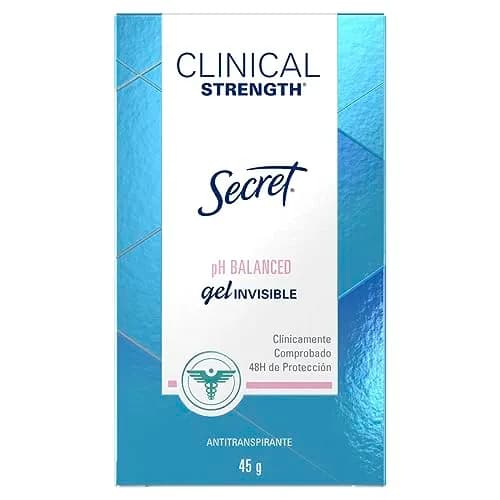 SECRET, Desodorante Mujer, Clinical Strength, Desodorante Clinical, Gel Invisible, PH Balanced, 45