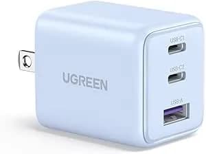 UGREEN 30W GAN Cargador Tipo USB C con 3 Puertos