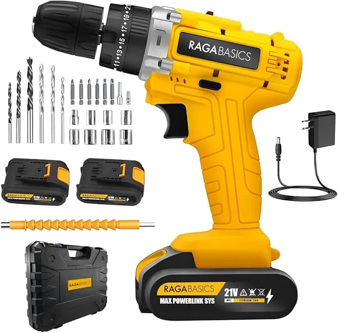 Raganet, Taladro Electrico y Inalambrico de 21V, Herramienta Profesional 3 en 1, Taladro