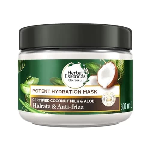HERBAL ESSENCES, Mascarilla Capilar Hidratación Potente & Anti-Frizz