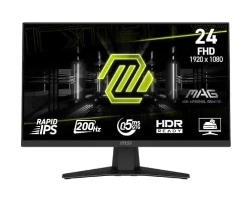 MSI Monitor Gamer 24" mag 244F / Rapid IPS/ 1920 x 1080 (FHD)/ Adaptive Sync/HDR Ready/ 200Hz/