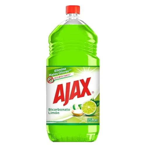 Ajax Limpiador Multiusos Líquido Bicarbonato Limón 1 L. Máxima Eficacia. Brinda una Limpieza