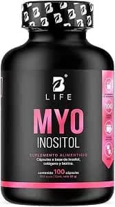 B Life | Inositol de 100 Cápsulas de 500 mg | Ingredientes naturales | Myo Inositol