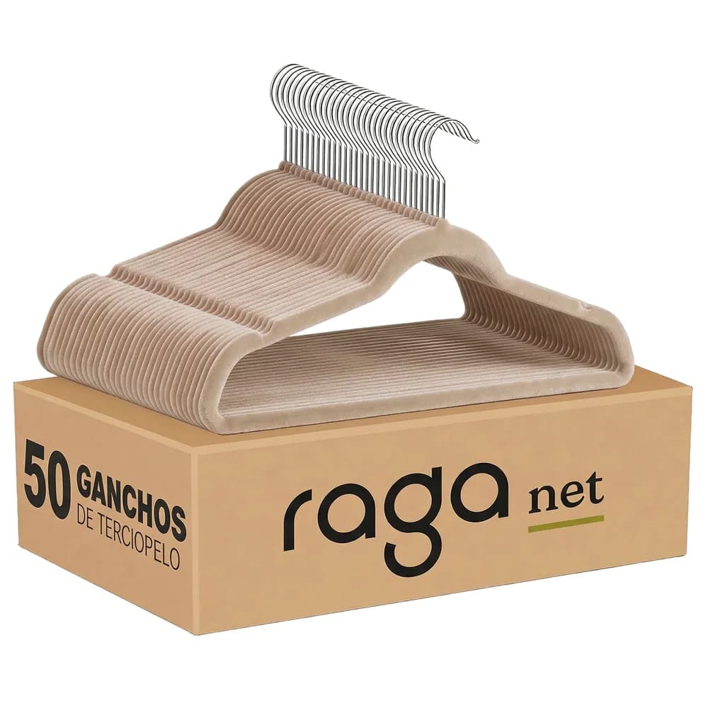 Raganet, Set de 50 Ganchos Metalicos Cubiertos